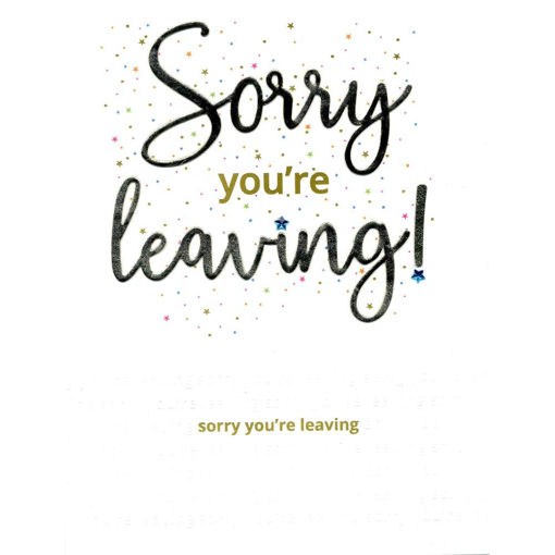 Picture of SORRY YOURE LEAVING JUMBO CARD